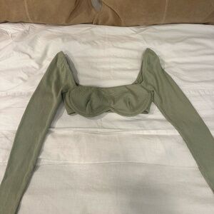 Princess Polly Becca Ribbed Cropped Long Sleeve Top